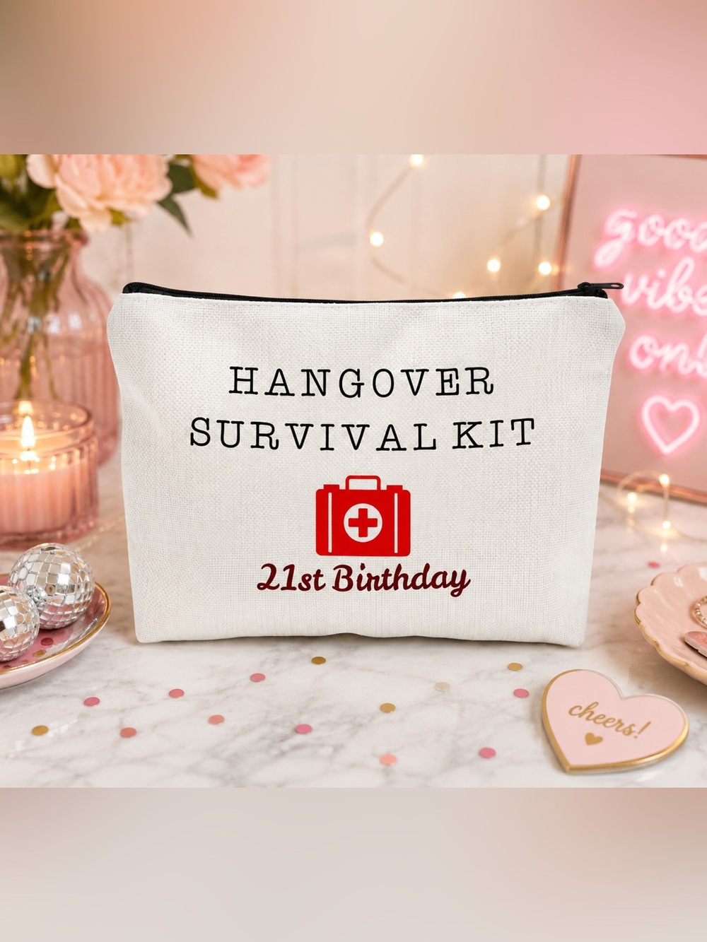🎉 21st Birthday Hangover Survival Kit Pouch